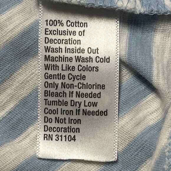 Crown & Ivy Nautical Tassels Blue Stripe Long Sleeve Shirt Girl Size Medium NWT - Picture 5 of 6